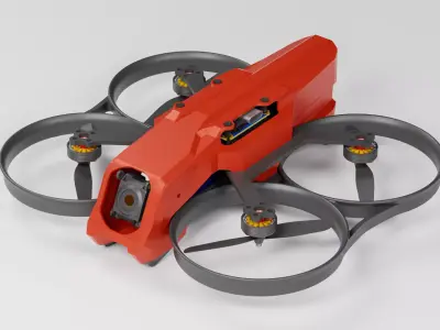 Quadrotor Fiber-Optic Drone 3D model