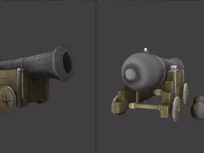 Pirate Canon Low-poly 3D model