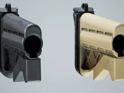 AR15 Stock M249 CBA Low-poly 3D model