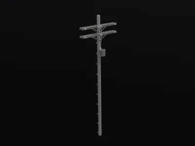 Power and Telephone Pole 3D model