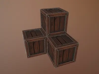 Stylized Box Low-poly 3D model