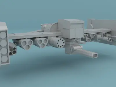 Space ship Low-poly 3D model 6
