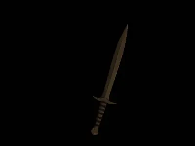 Medival Fantasy sword Game ready Low-poly 3D model