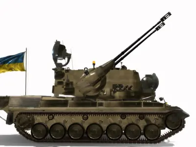 FRAKPANZER GEPARD 1A2 UKRAINE Low-poly 3D model
