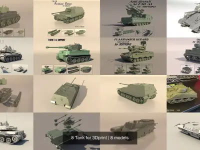 8 Tank for 3Dprint 3D Model Pack