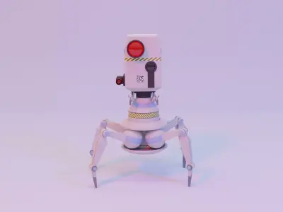 Robot with light 3D model