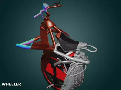 UNO BIKE SINGLE WHEELER 3D model
