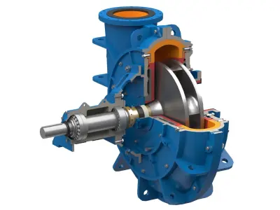 Horizontal Centrifugal Pump Low-poly 3D model