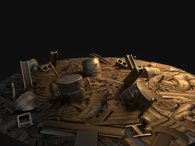 Stylized Junk Material And Models Low-poly 3D model