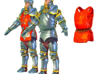 Subdivision 3D Men The Heavy Knight Low-poly 3D model purchase