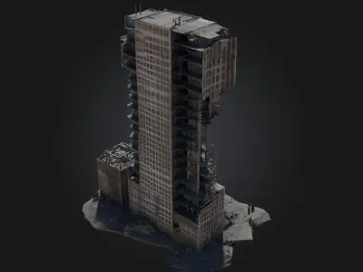 Ravaged Tower  Testament to Times Fury 3D model