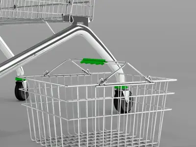Set of baskets for the store 3D model