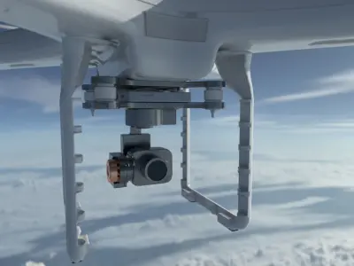 Drone flying in sky Free 3D model