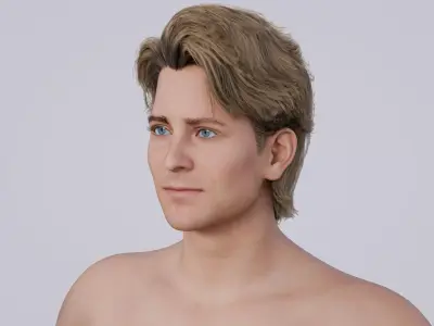 Bradly Cooper - Celebrity Actor Young - Wavy Side Part Haircut Low-poly 3D model