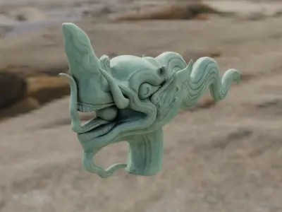 Head Dragon blue pearl  Free low-poly 3D model