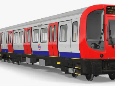 London Subway Train S8 Rigged 3D model