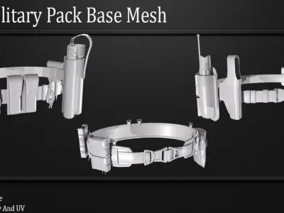 30 Military Pack Base Mesh Vol 03 Game Ready Low-poly 3D model