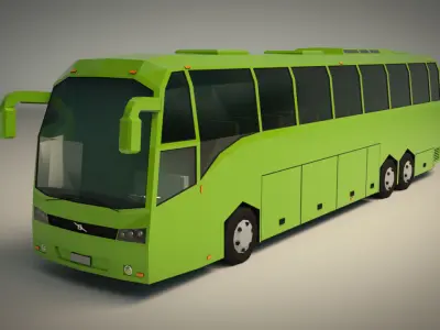 Low Poly Coach Bus 01 Low-poly 3D model