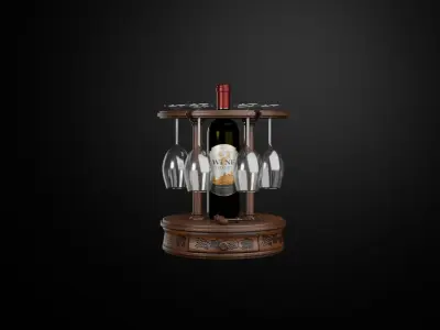 Wine stand  Low-poly 3D model