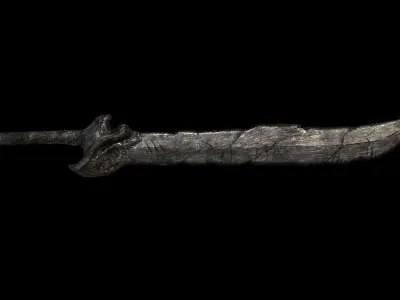 Old Weapon Sword01 Low-poly 3D model