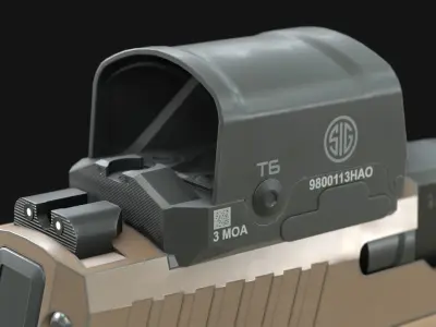 SIG Romeo2 Red Dot Optic Sight Attachment - Game Asset Low-poly 3D model