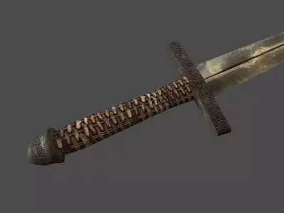 Simple Medieval Sword Free low-poly 3D model