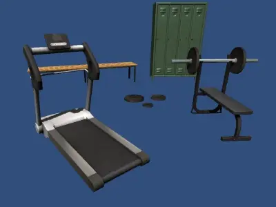 Sportcenter props Low-poly 3D model