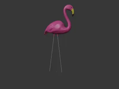 Exterior Flamingo Low-poly 3D model