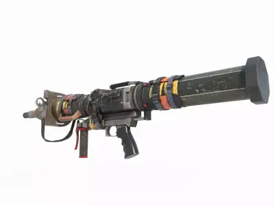 Sci Fi wasteland style rocket launcher 3D model