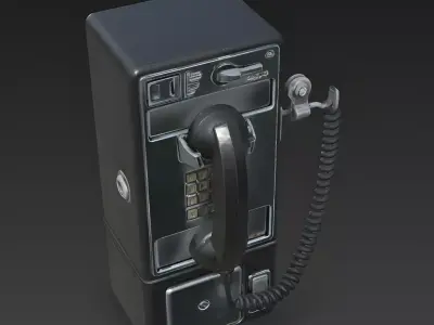 Realistic Vintage Payphone 3d model Low-poly 3D model