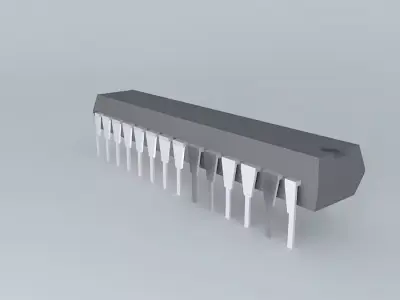 28-pin DIL IC Free 3D model