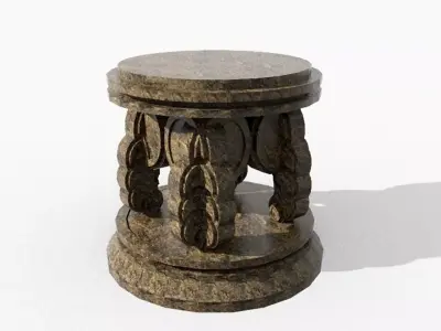pedestal statue base original art design 3D model