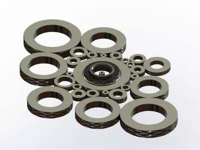 Cylindrical  Ring Gages Set for Measuring Range  8 to 175 mm 3D model