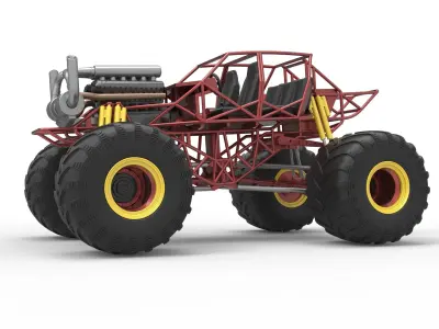 Monster truck base Version 3 Scale 1 to 25 3D print model