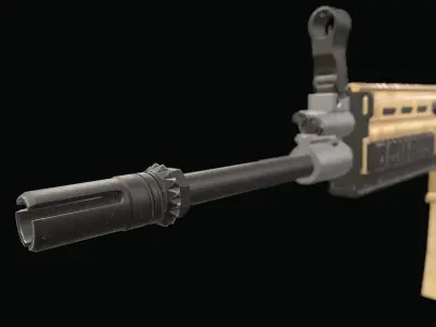 SCAR Rifle Low-poly 3D model