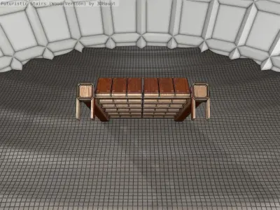 Wood Stairs - Construction Element 14 Low-poly 3D model