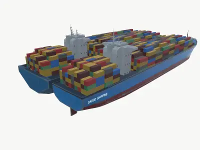 Cargo Ships Low-poly 3D model