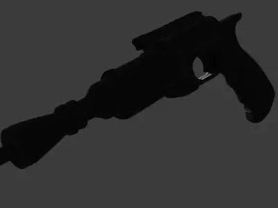 Futuristic Stealth Pistol - High Poly Concept Model Free 3D print model