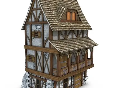 Medieval Building 17 Townhouse Low-poly 3D model