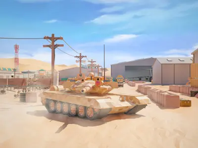 Military Desert Low-poly 3D model