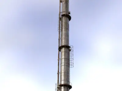Industrial Chimney 002  Low-poly 3D model