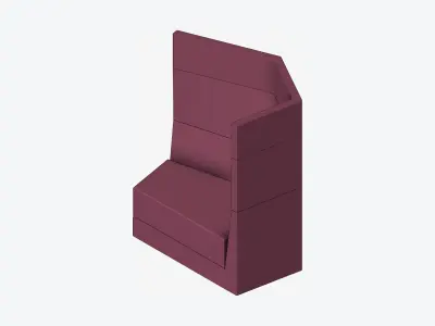Furniture - Seating - Contemporary - Scoop - High Back - Right Low-poly 3D model