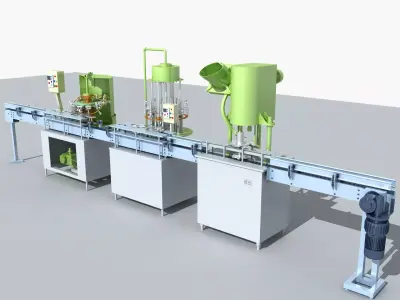 Industrial Equipment 12- Beverage Production Line 3D model