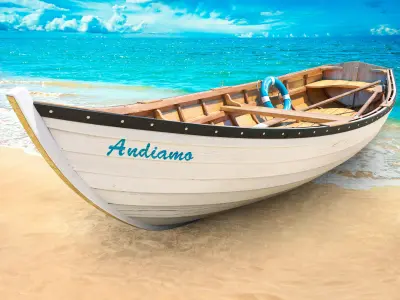 Boat wooden 3D model
