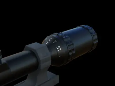 Scope 1-6X Zoom Low-poly 3D model
