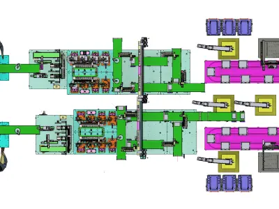 3D Model Design of Soft Pack Power Battery Assembly PACK Line 3D model