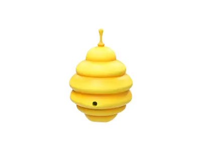 Low-Poly Bee Hive  Low-poly 3D model