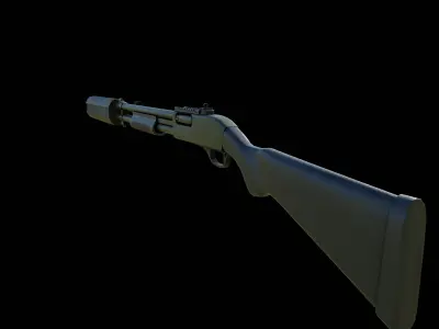 Remington 870 shotgun  Low-poly 3D model