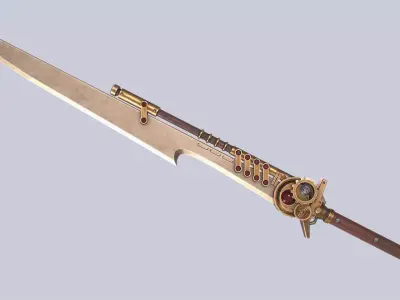 Steampunk blade Low-poly 3D model