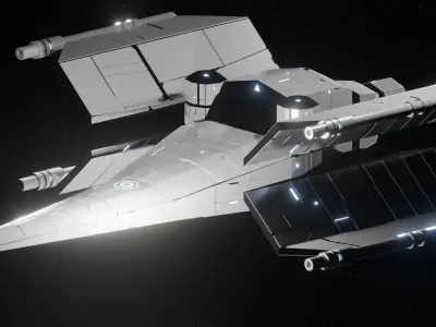 Hunter VI Spaceship Low-poly 3D model